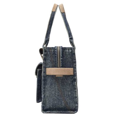 THE DENIM SUEDE LARGE CARGO TOTE BAG